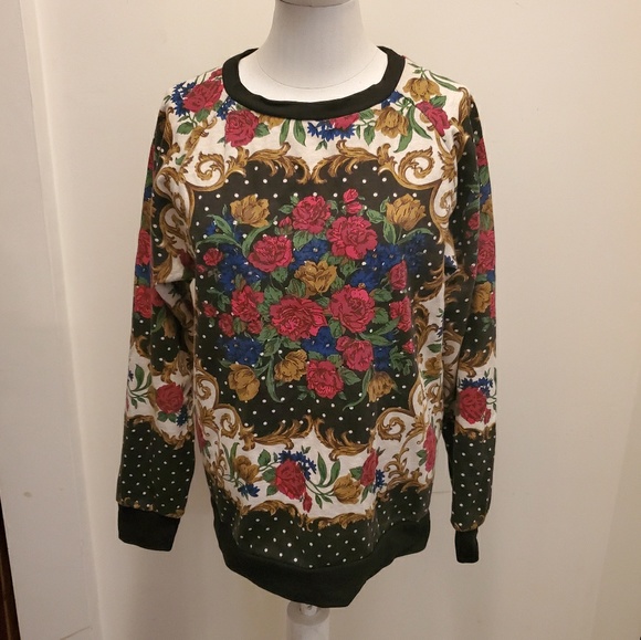 MINKPINK Floral Sweater Framed Sweatshirt - Picture 1 of 4